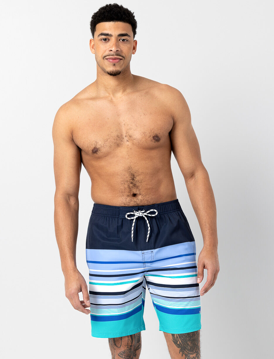 Printed Elastic-waist Boardshorts