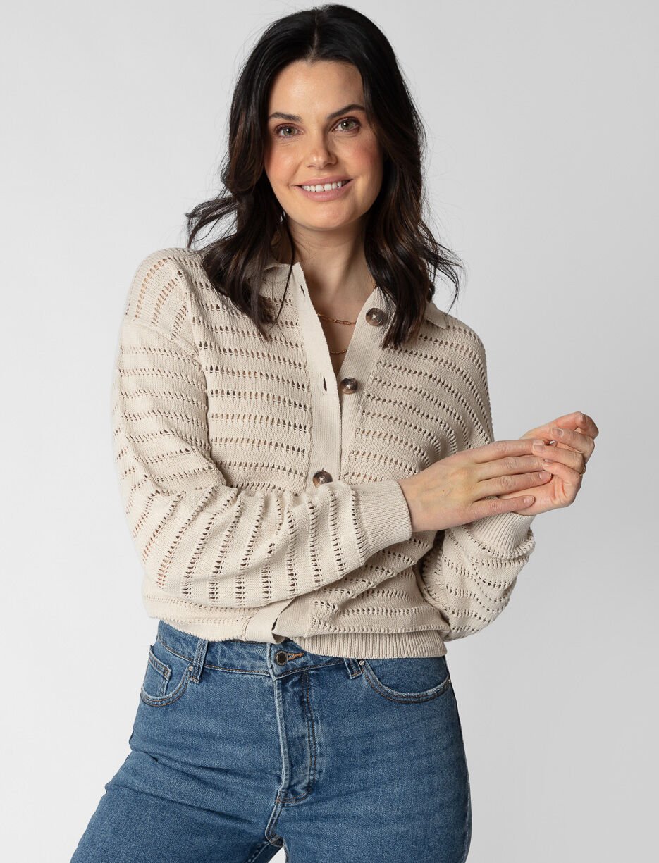 Cardigan en tricot ajouré Cardigan en tricot ajouré
