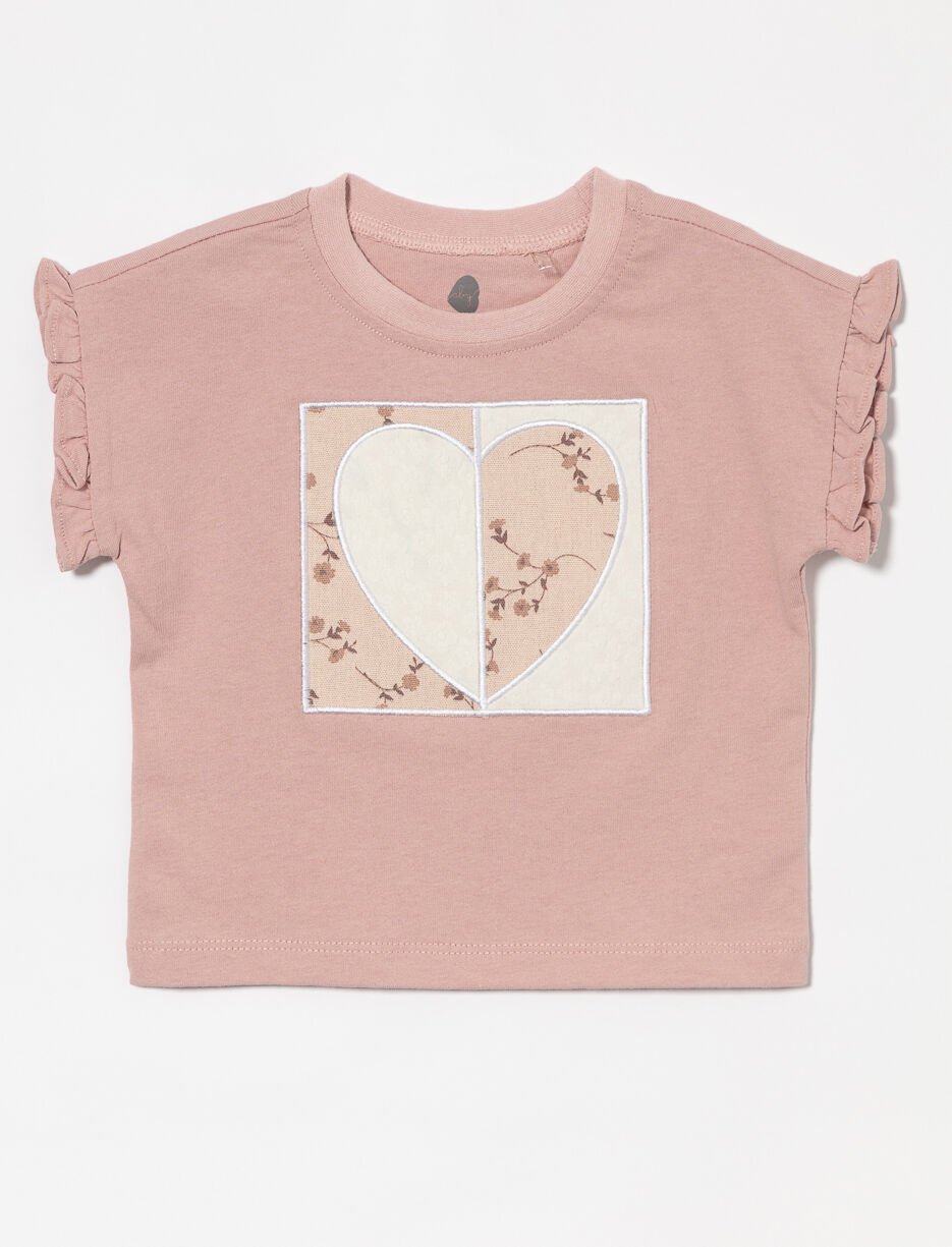 Cropped Ruffled-sleeve T-shirt