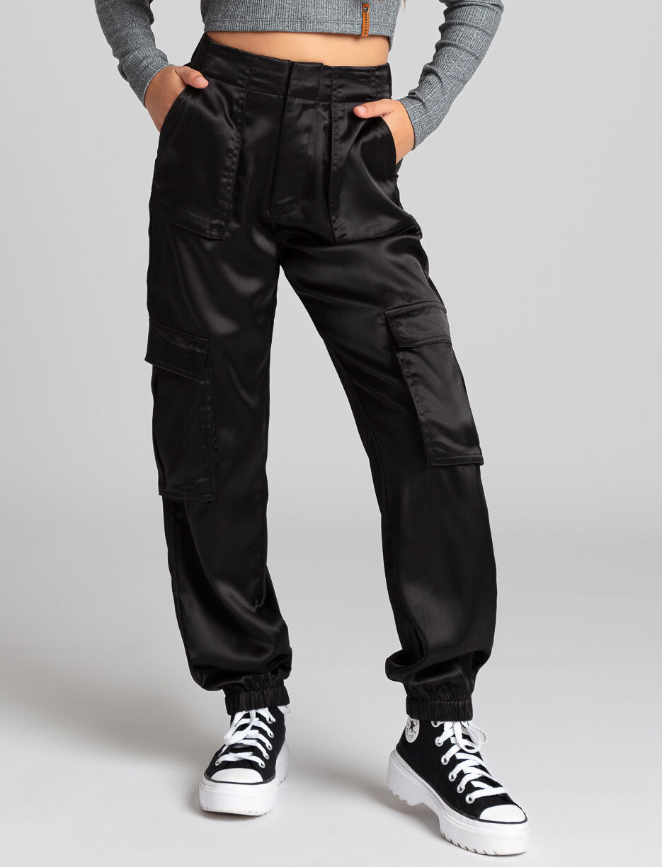 Satin discount cargo pants
