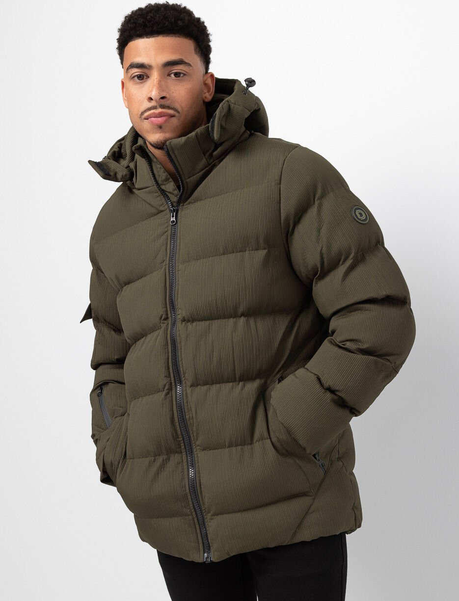 Manteau d'hiver matelassé à rayures