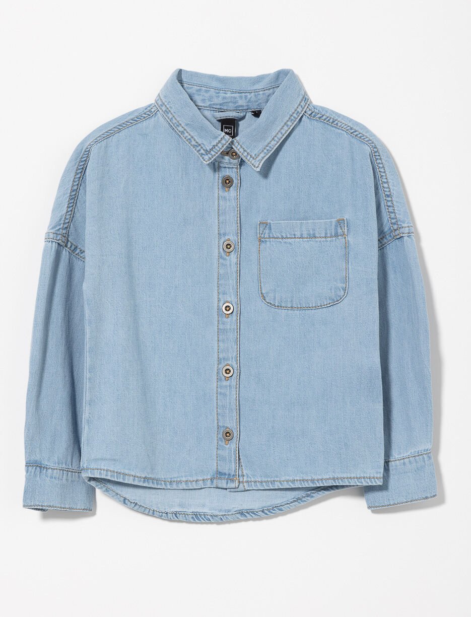 Veste-chemise en denim à poche - petite fille Veste-chemise en denim à poche - petite fille