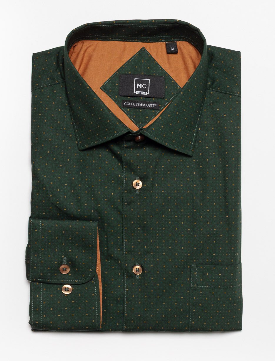 Chemise habillée à motif semi-ajustée