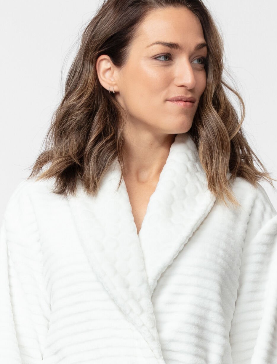Robe de chambre en peluche texturée