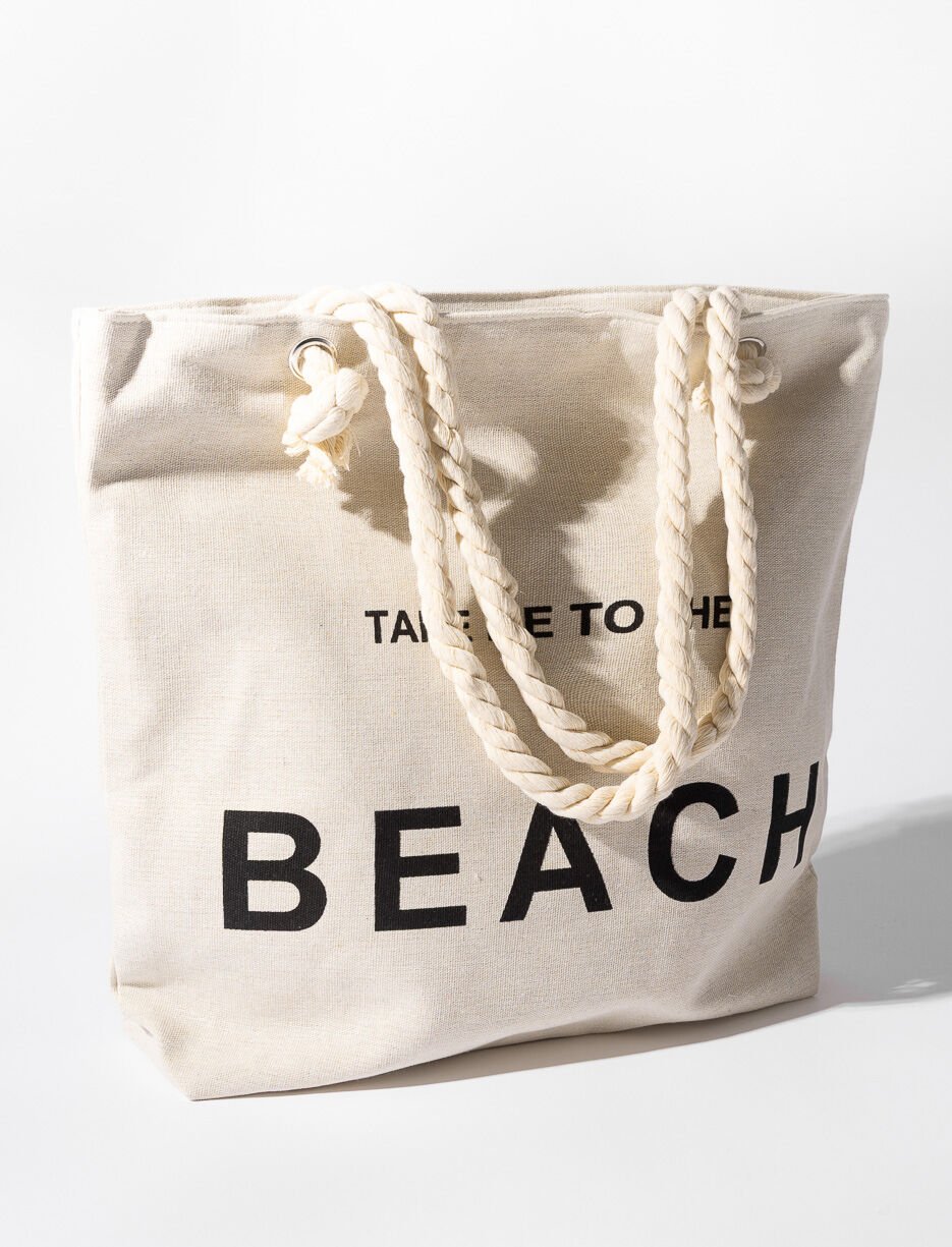 Sac fourre-tout imprim&eacute; &agrave; cordes