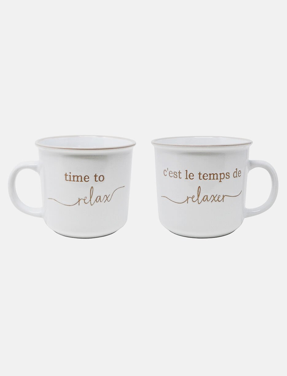 Tasse en grès bilingue relaxer
