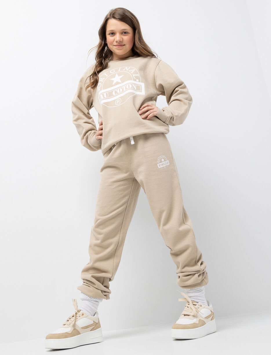 Pantalon ouaté imprimé à taille élastique