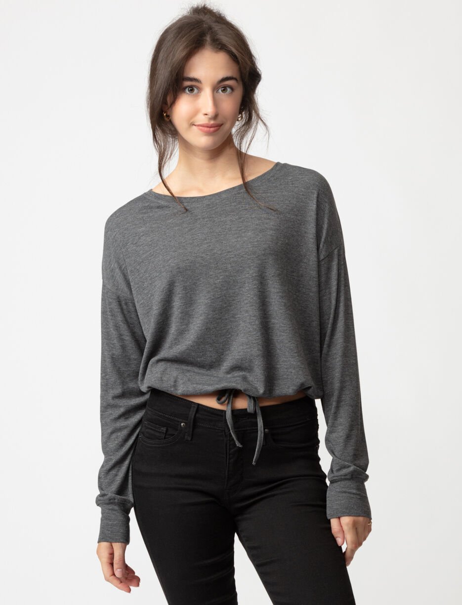 T-shirt c&ocirc;tel&eacute; &agrave; lacet