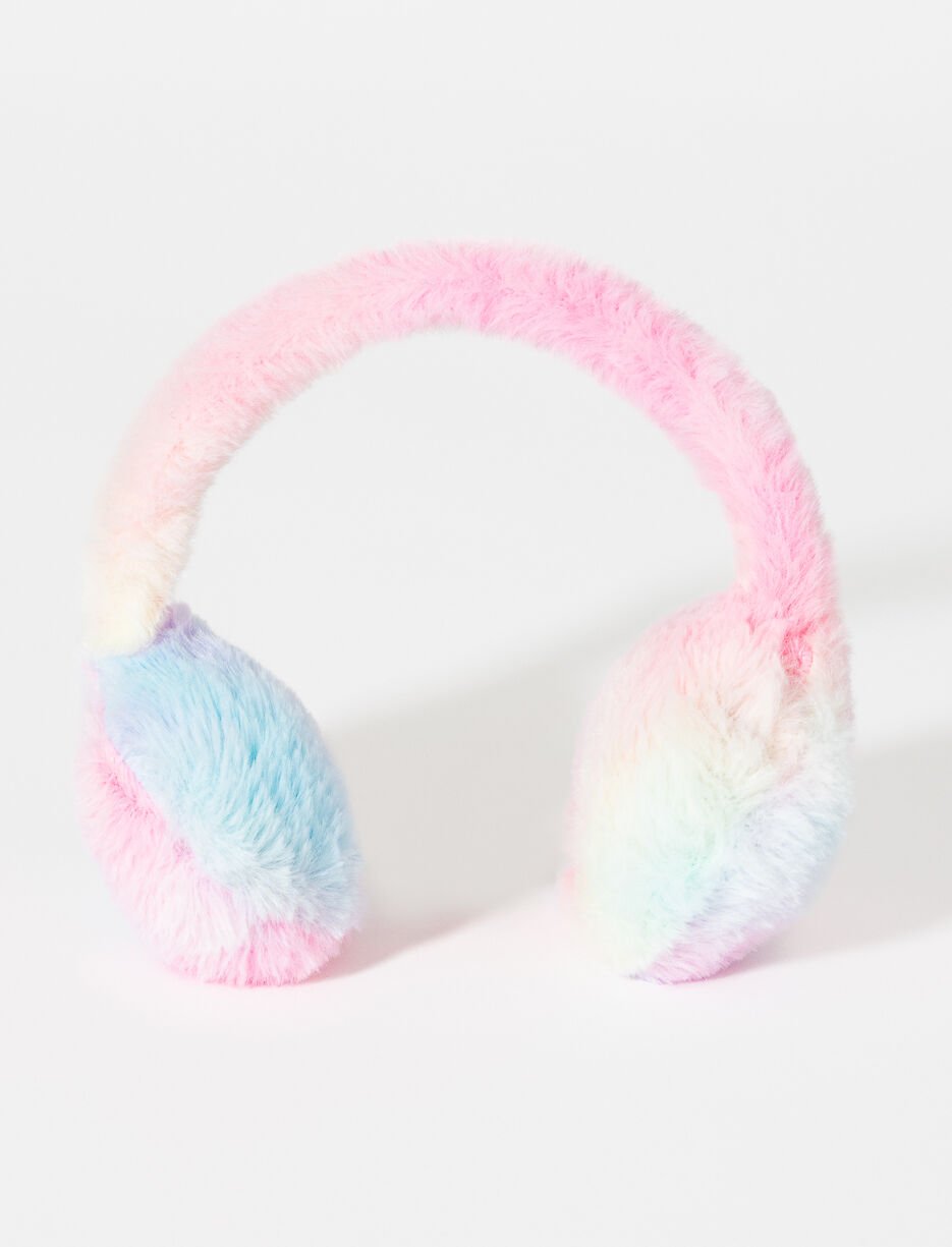 Cache-oreilles en peluche multicolore