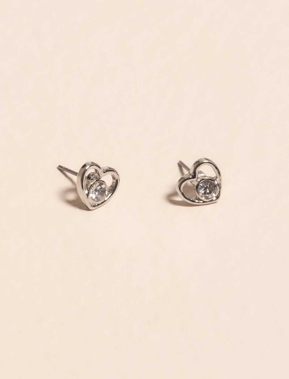 Boucles d'oreilles en coeur avec pierre