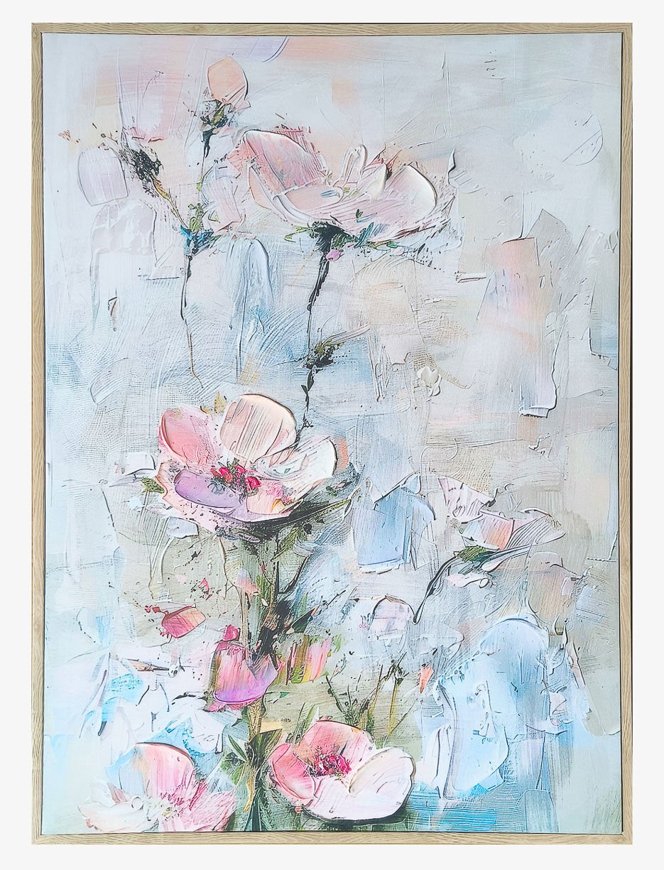 Toile encadrée fleurs en relief Toile encadrée fleurs en relief