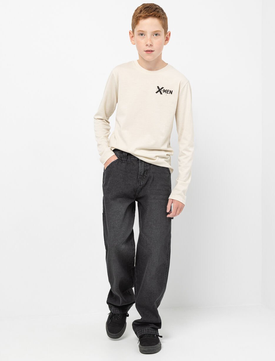 Wide-leg Jeans with Elastic Waistband