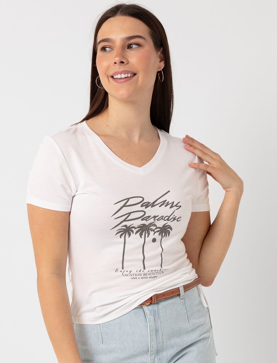 Graphic T-shirt with Adjustable Sides