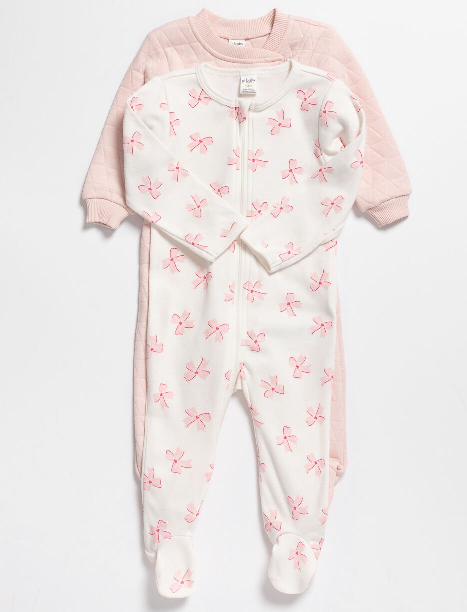 Pyjamas une-pièce à fermeture éclair - Ensemble de 2