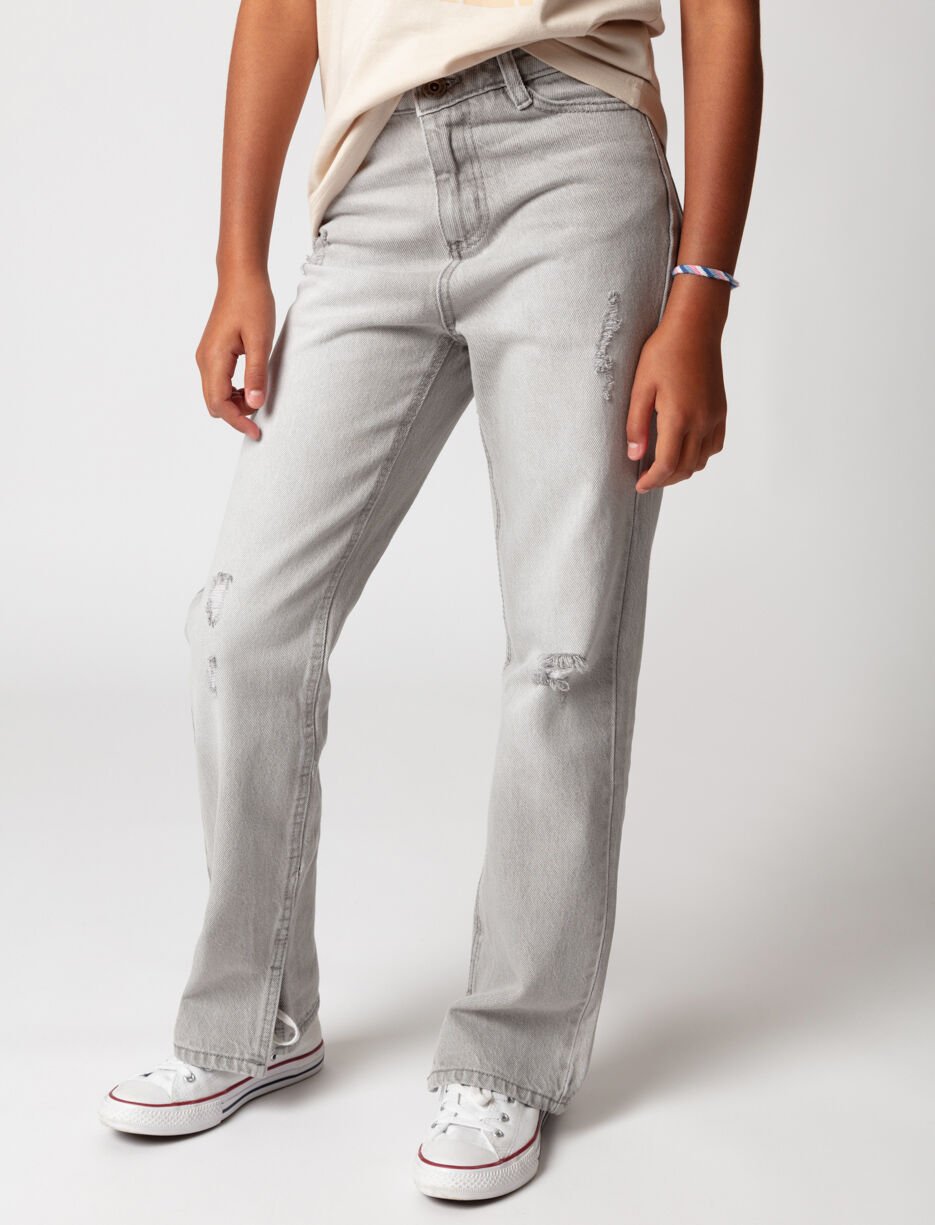 Jean droit avec fentes au bas