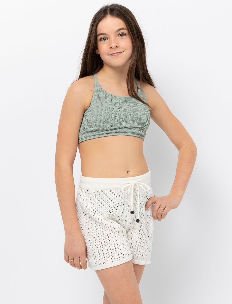 Short en crochet &agrave; taille &eacute;lastique