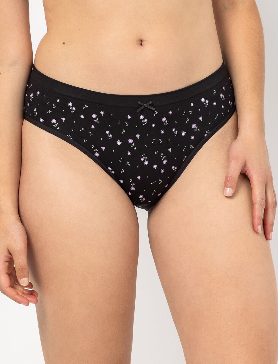 Culotte bikini fleurie sans couture