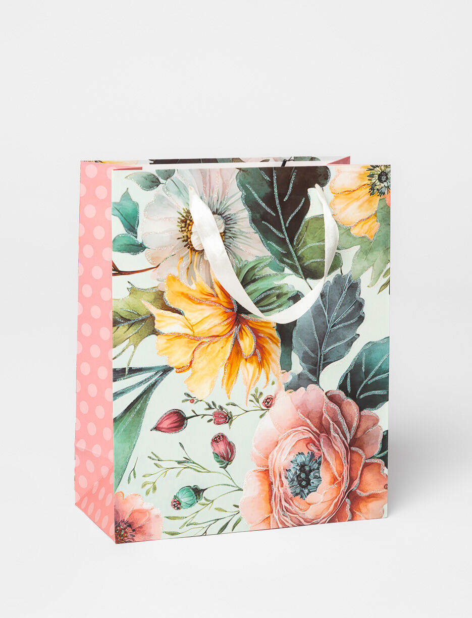Sac cadeau fleuri