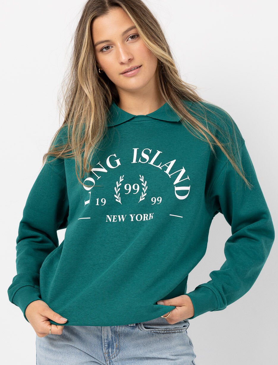 Printed Polo Collar sweater