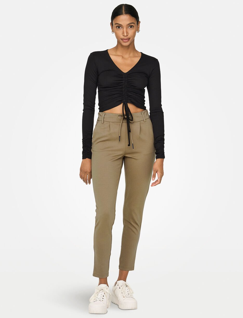 Pants with Drawstring and Elastic Waistband