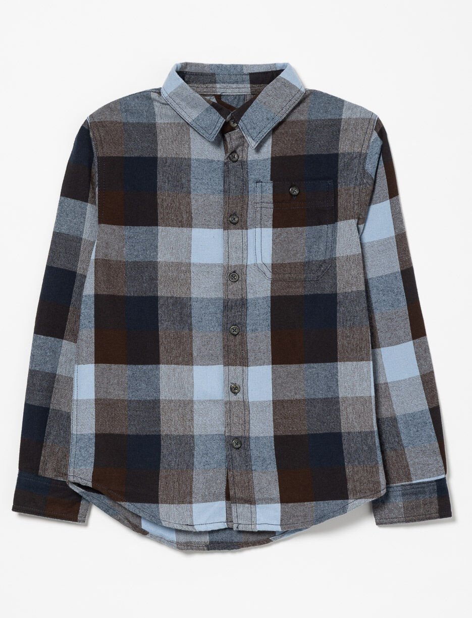 Chemise en flanelle à carreaux avec poche
