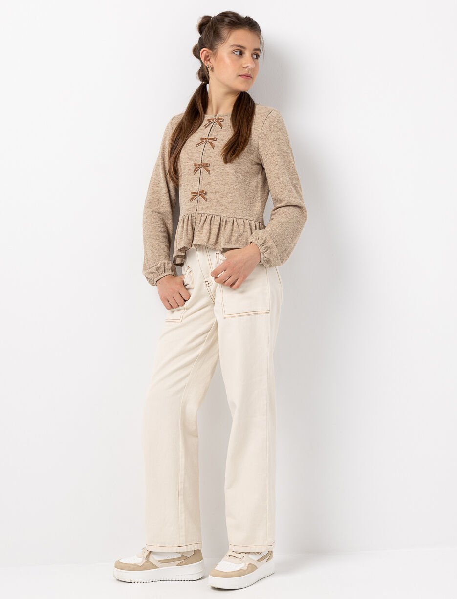 Pantalon jambe large en denim