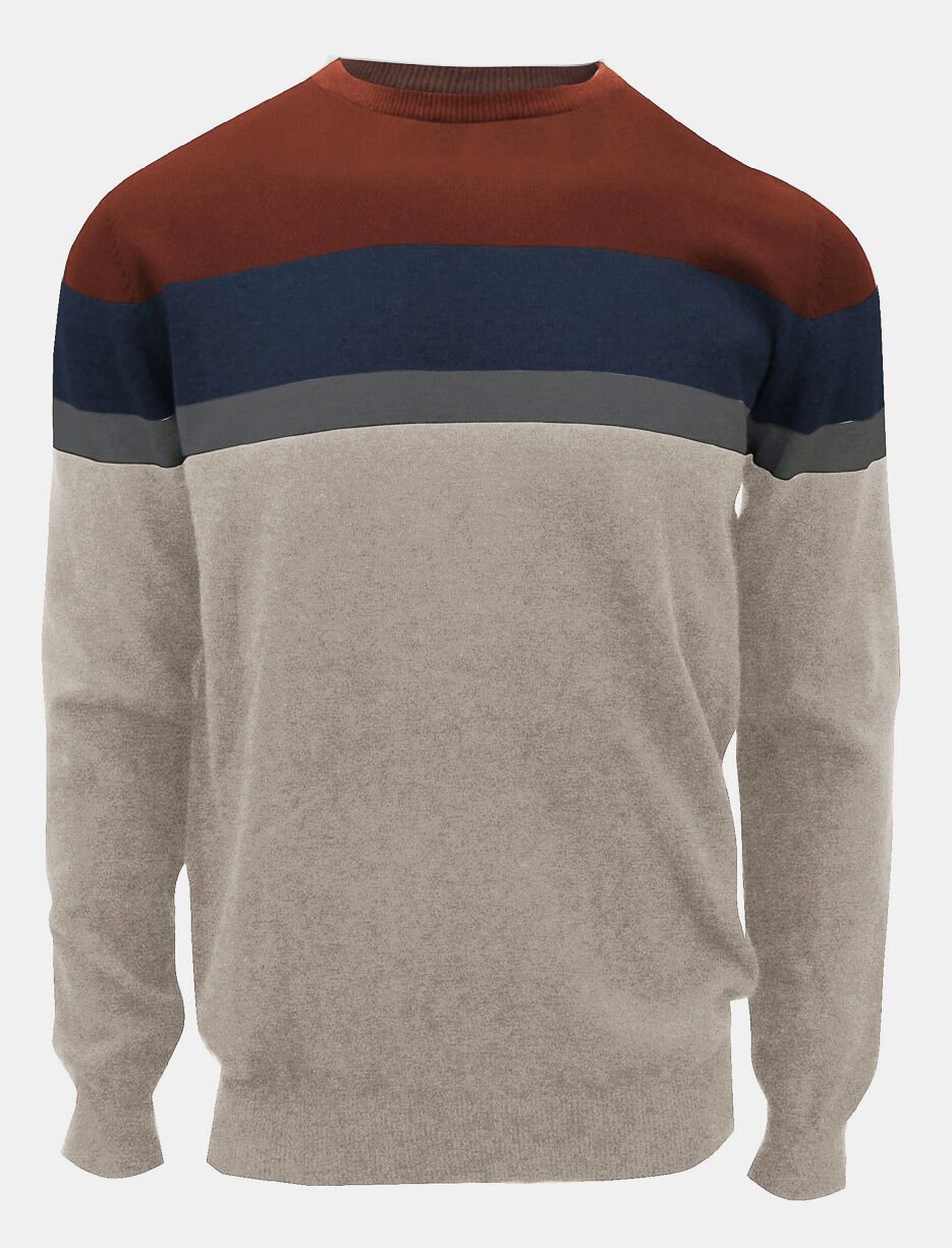 Chandail en tricot blocs de couleurs
