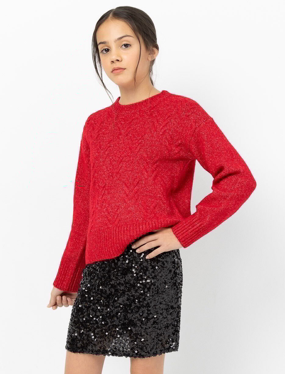 Front Cable Knit Sweater