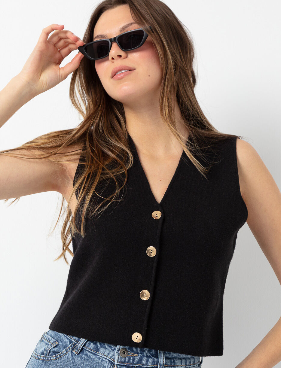 Veste boutonnée sans manches