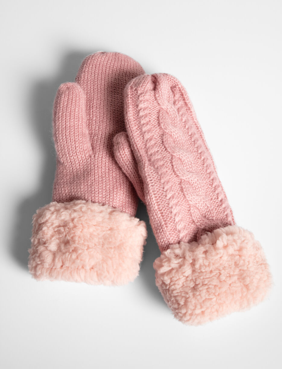Mitaines en tricot doublée en sherpa Mitaines en tricot doublée en sherpa