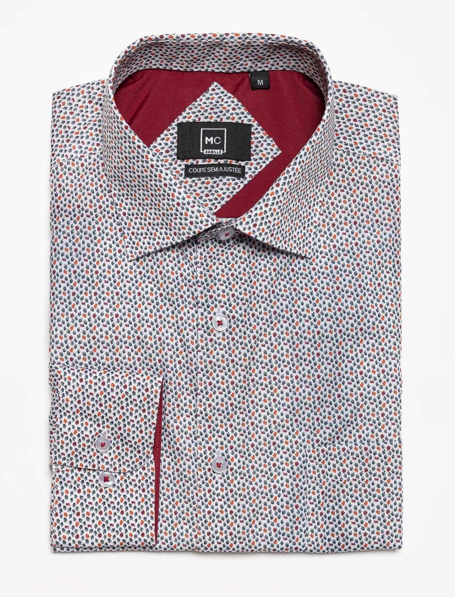 Chemise habillée à motif semi-ajustée