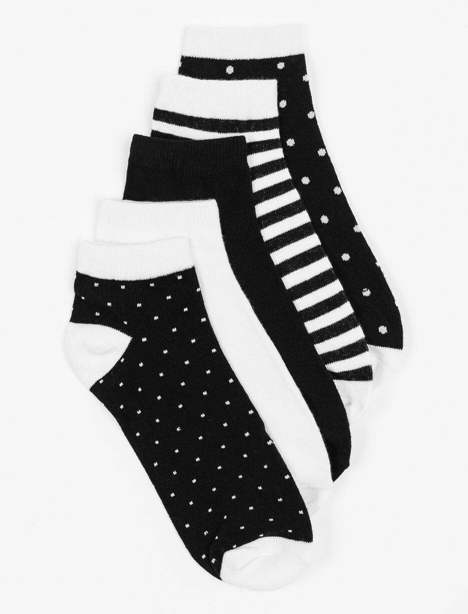 Printed Ankle Socks - Pack of 5