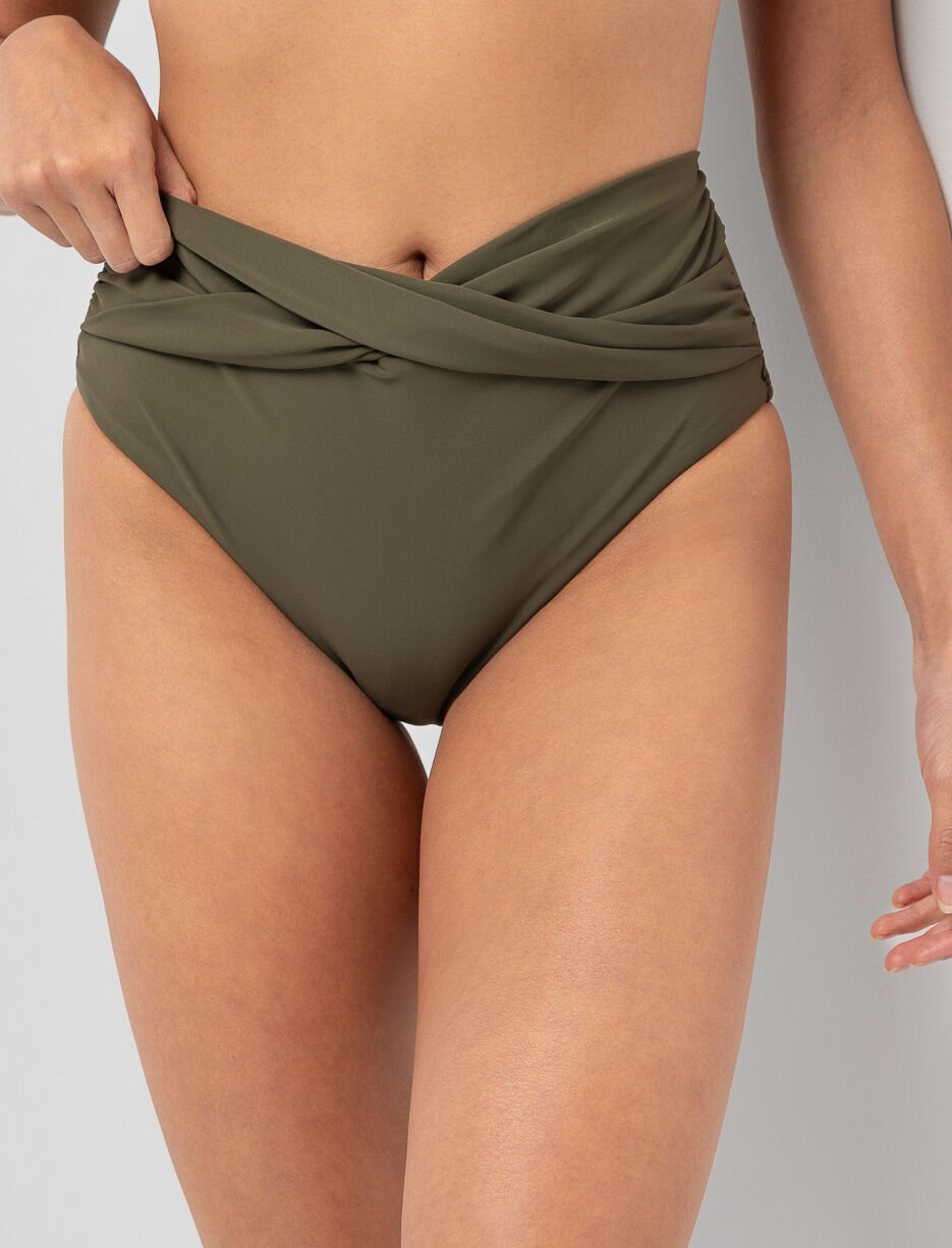 High-waist Cross-front Bikini Bottom
