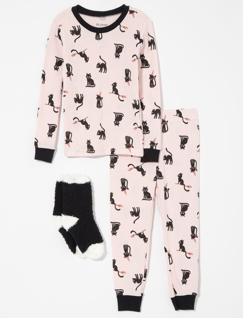 Pyjama 2 pièces imprimé chats d’Halloween - ado fille