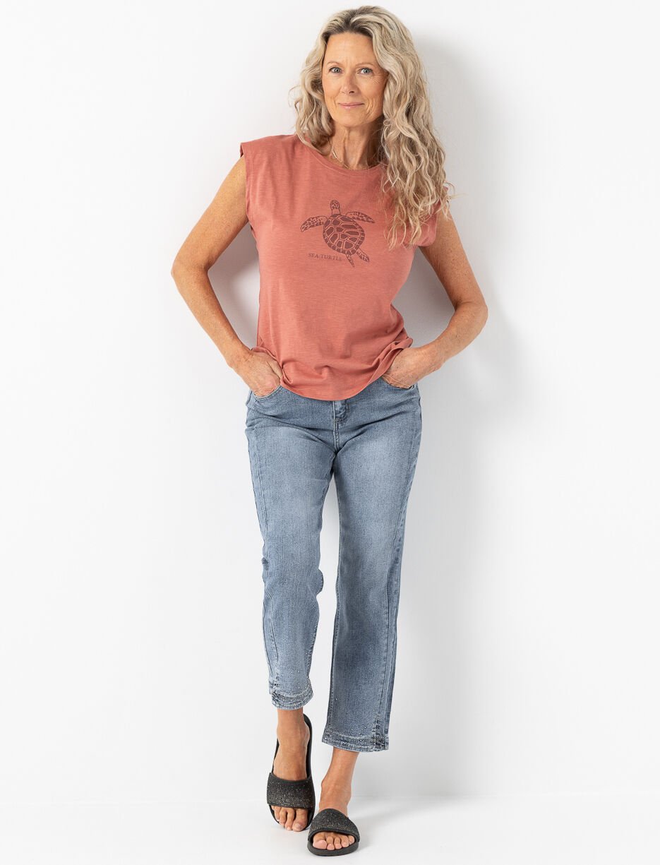 Regular-rise Straight-leg Washed Jeans