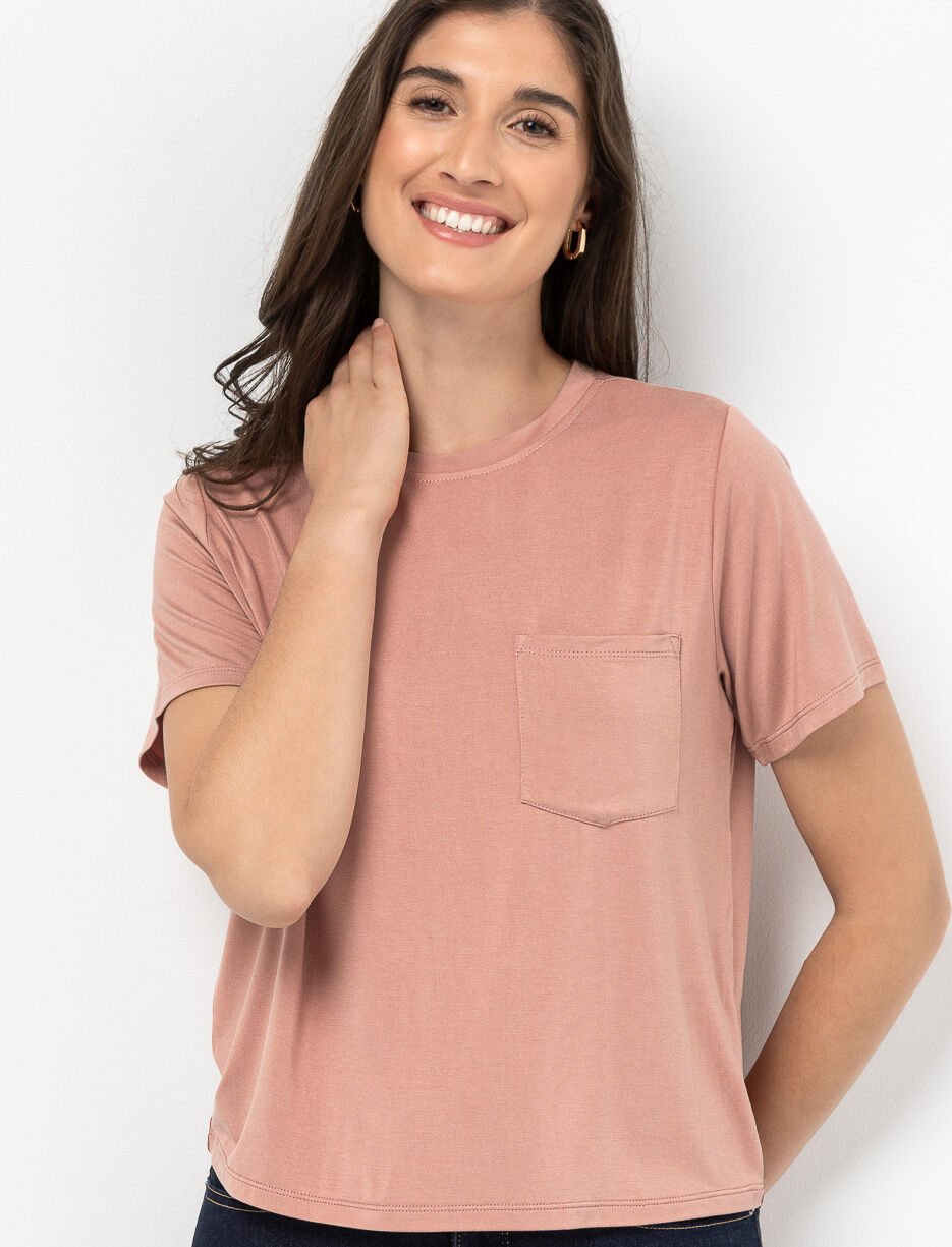 T-shirt uni à poche