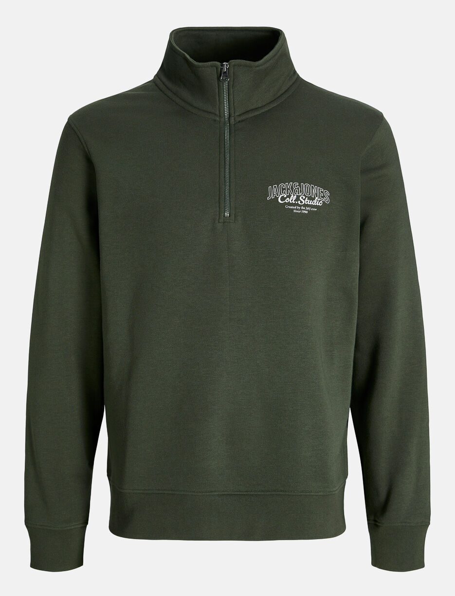 Half-zip Sweater with Chest Logo