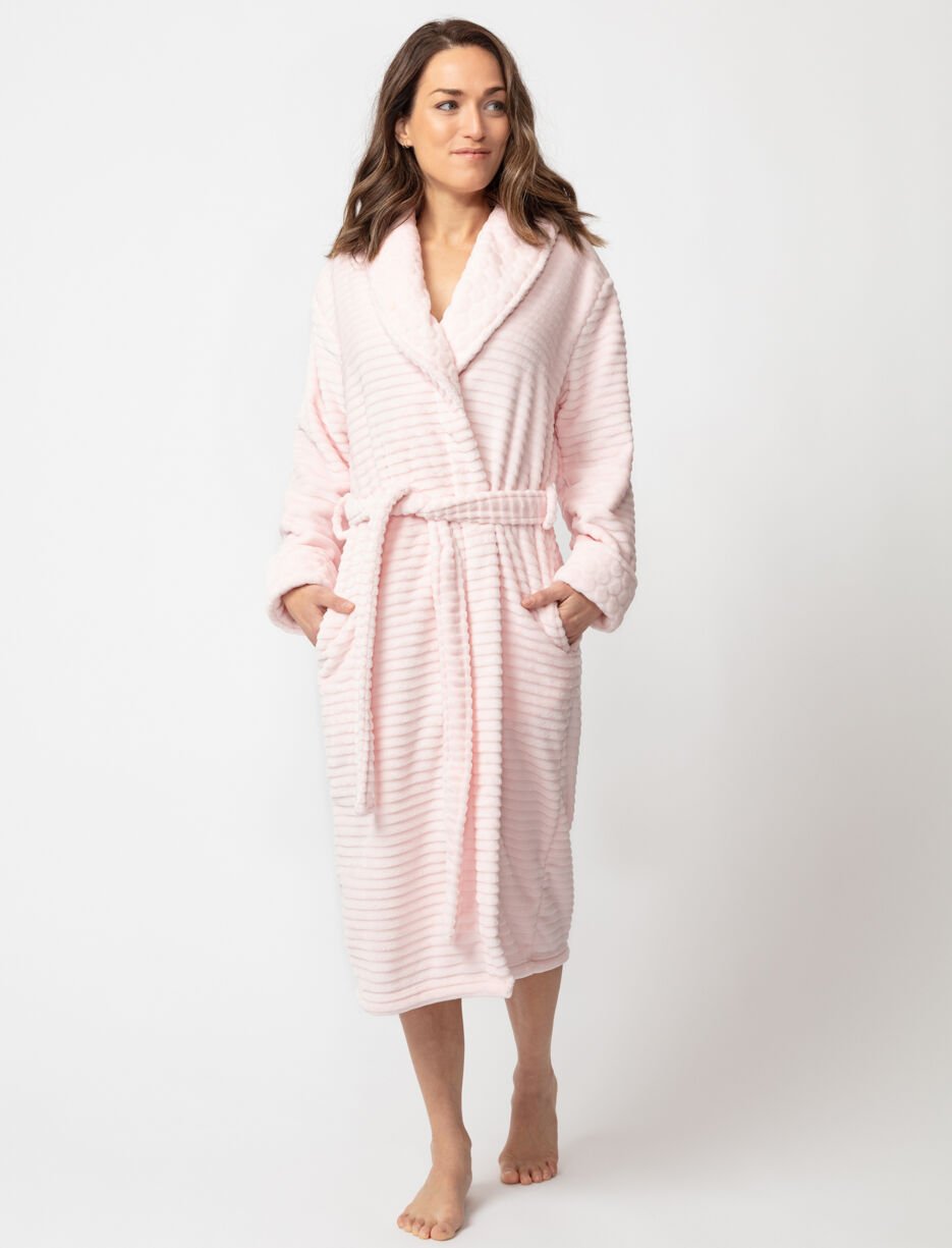 Robe de chambre en peluche texturée