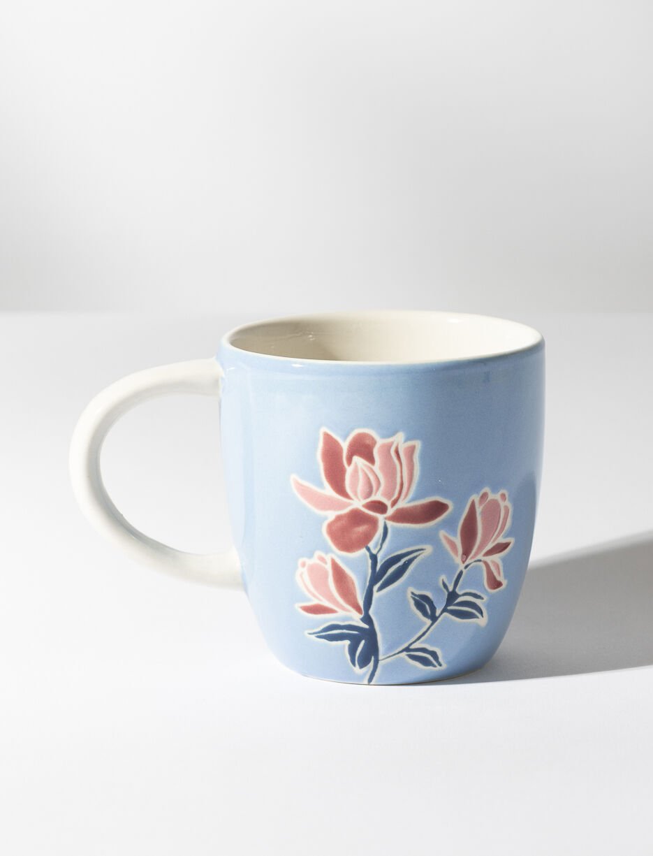 Tasse en céramique à motif floral