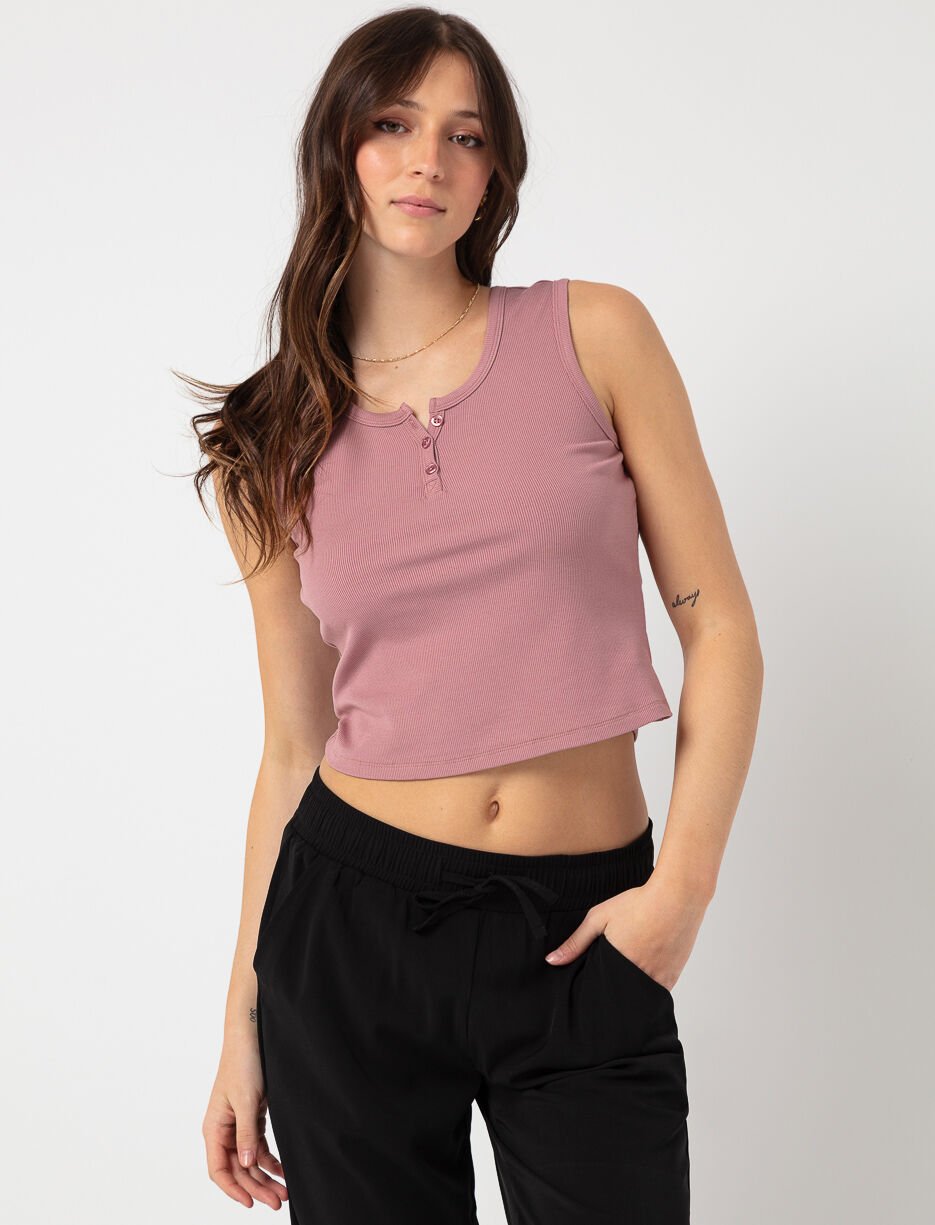 Camisole côtelée à boutons