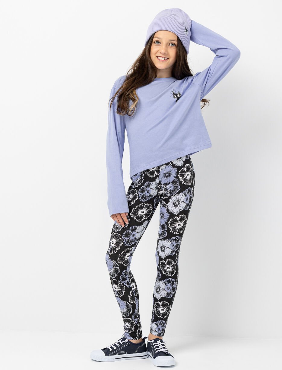 Legging en coton à taille élastique