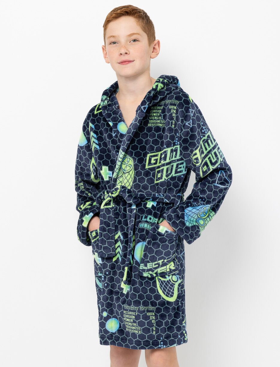 Robe de chambre en peluche à motif