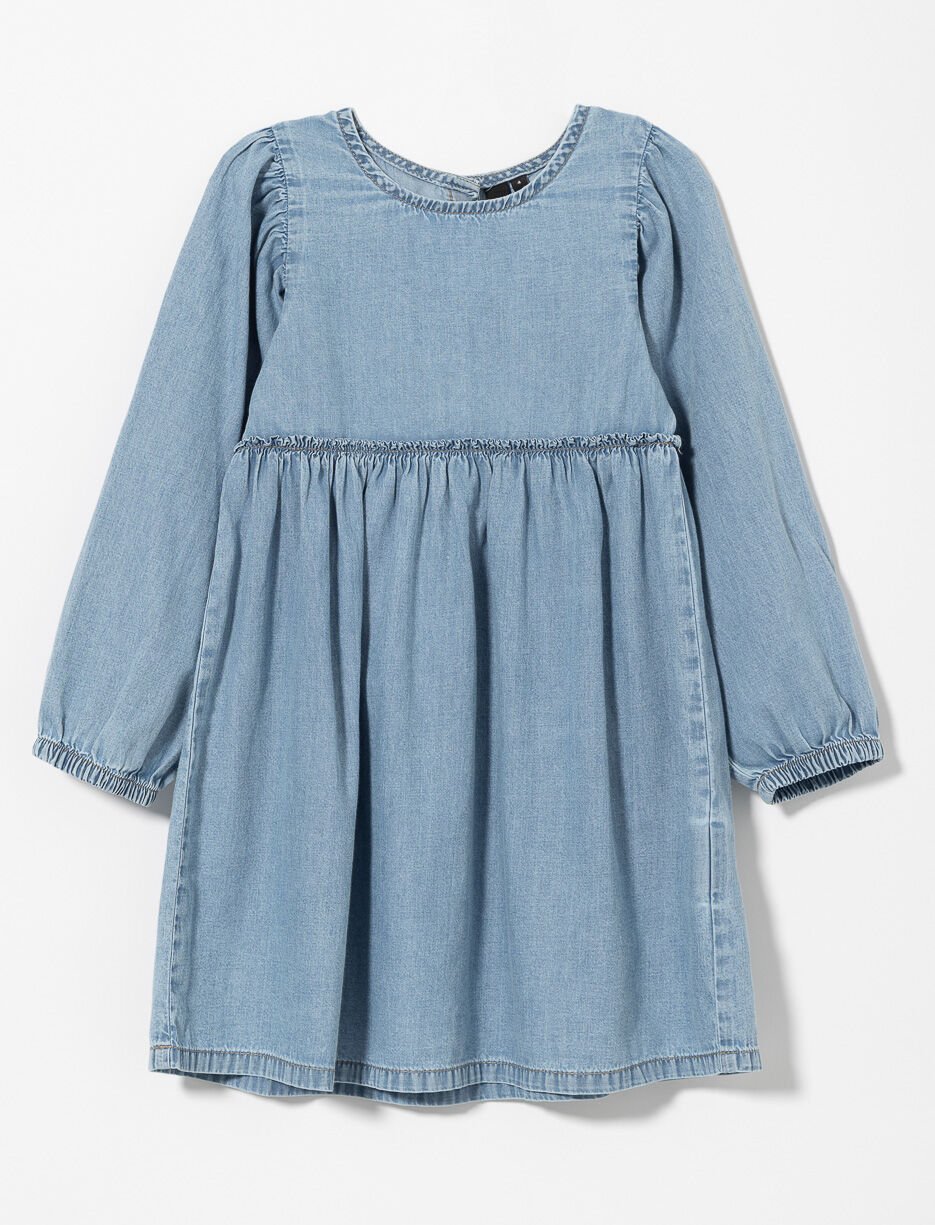 Robe en denim à boutons au dos – petite fille Robe en denim à boutons au dos – petite fille