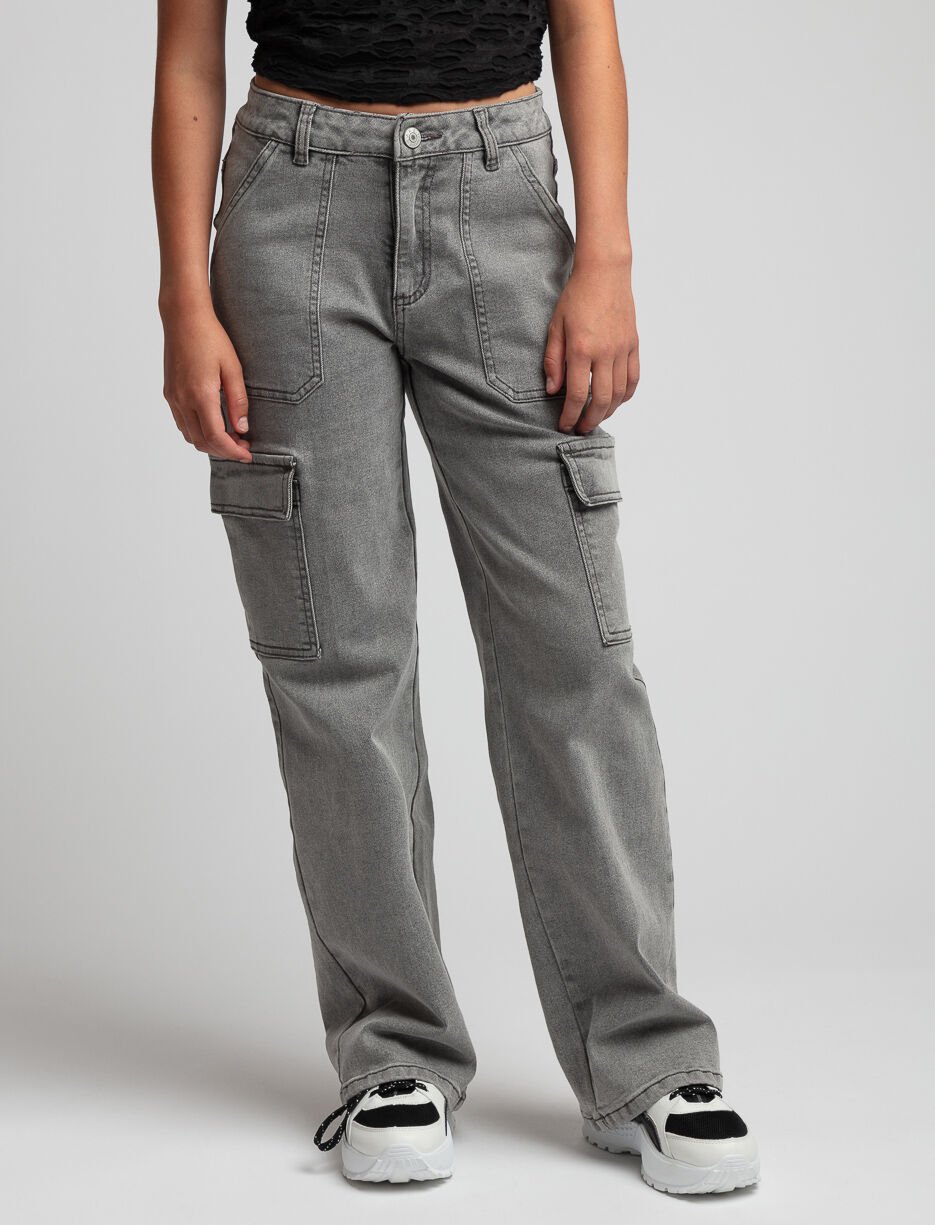 Regular-rise Straight-leg Cargo Jeans