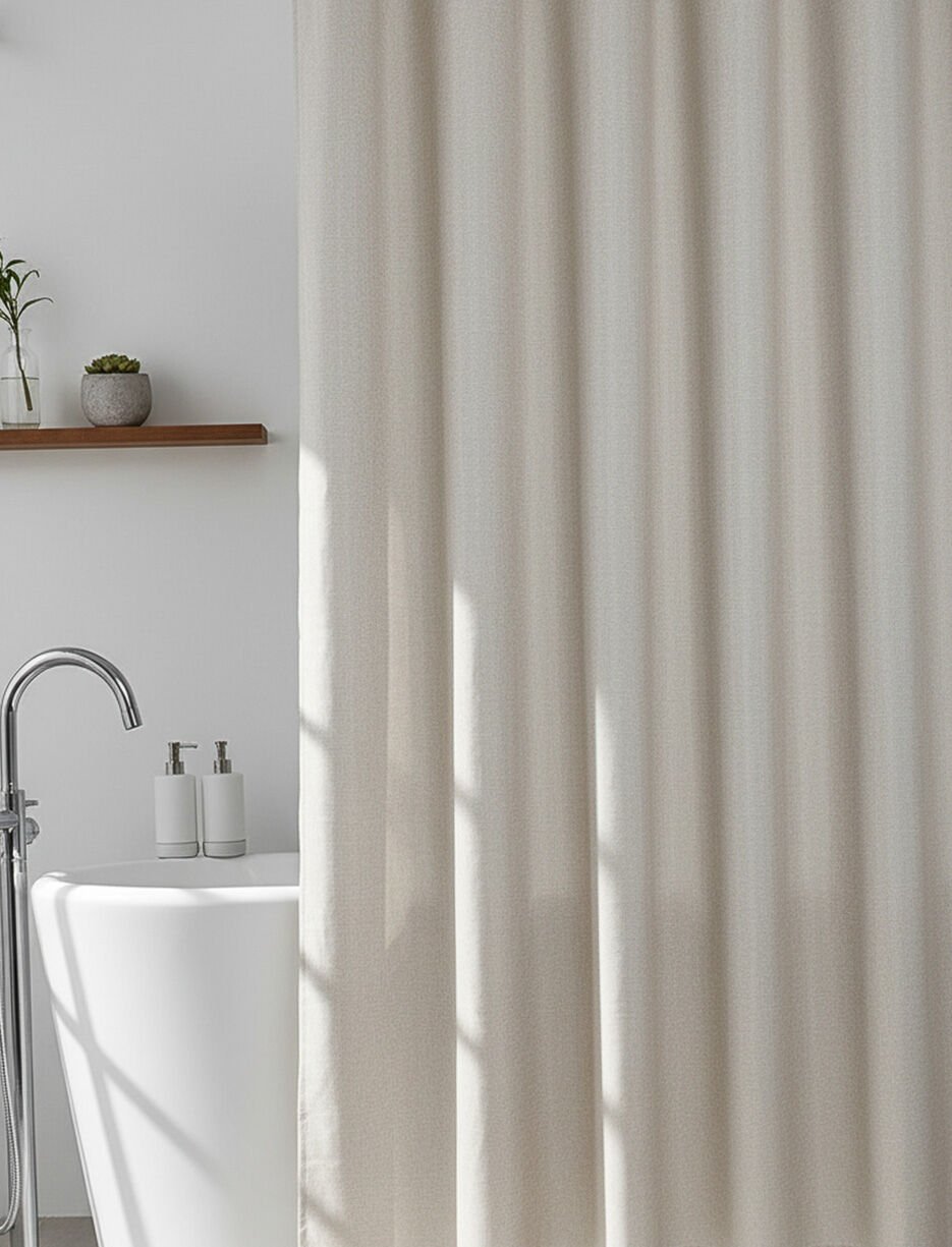 Rideau de douche effet lin