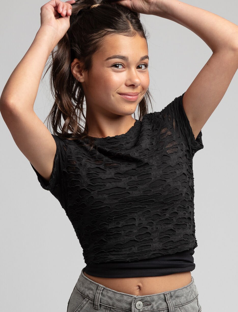 T-shirt court texturé