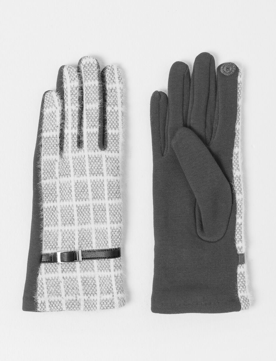Gants en tweed avec ceinture décorative Gants en tweed avec ceinture décorative