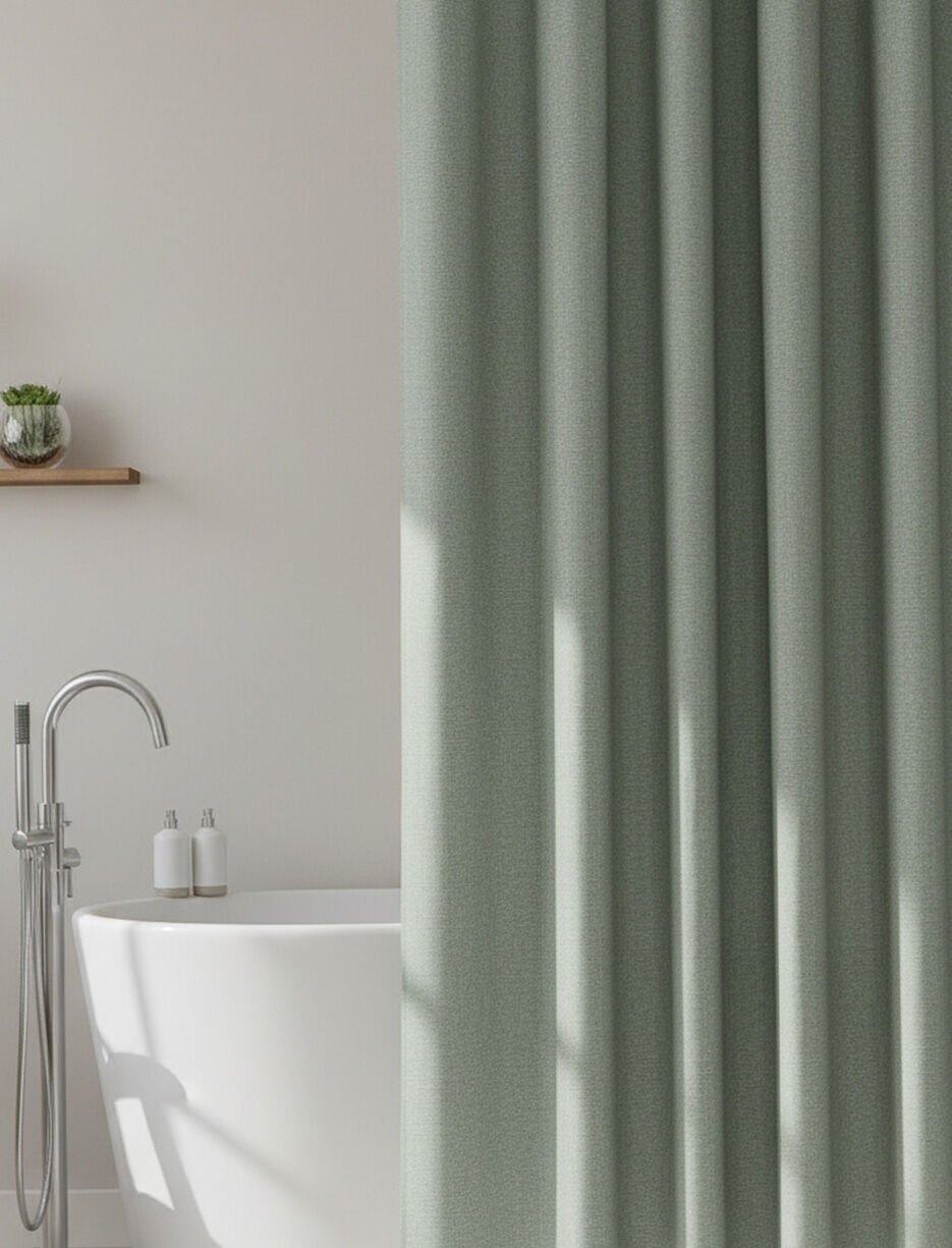 Rideau de douche effet lin