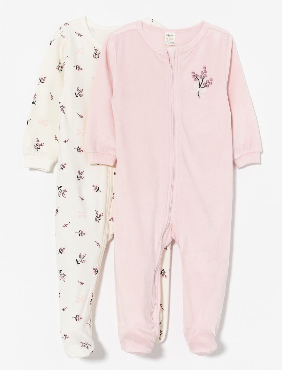 Pyjamas 1 pièce thermiques à pattes - paquet de 2