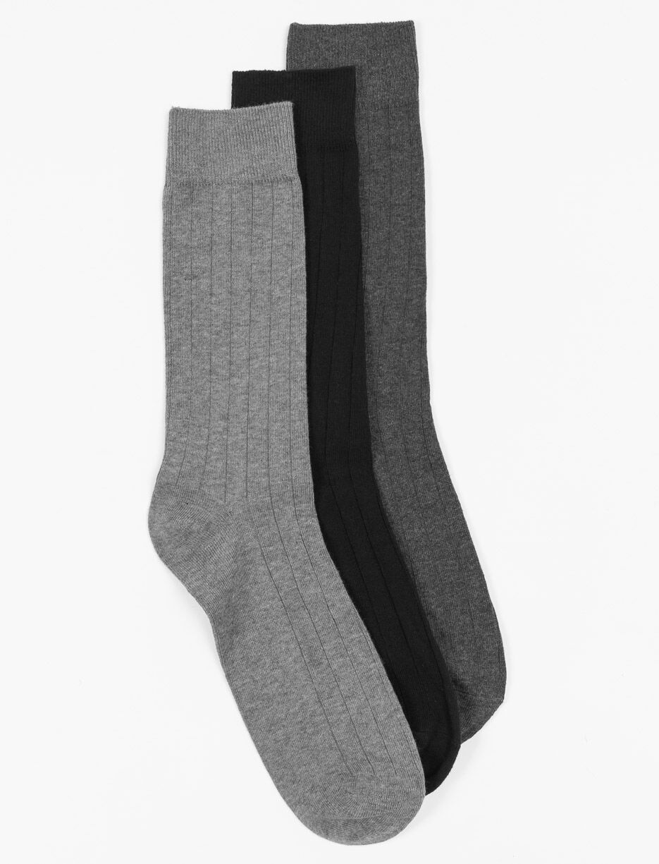 Chaussettes côtelé mi-longue - paquet de 3